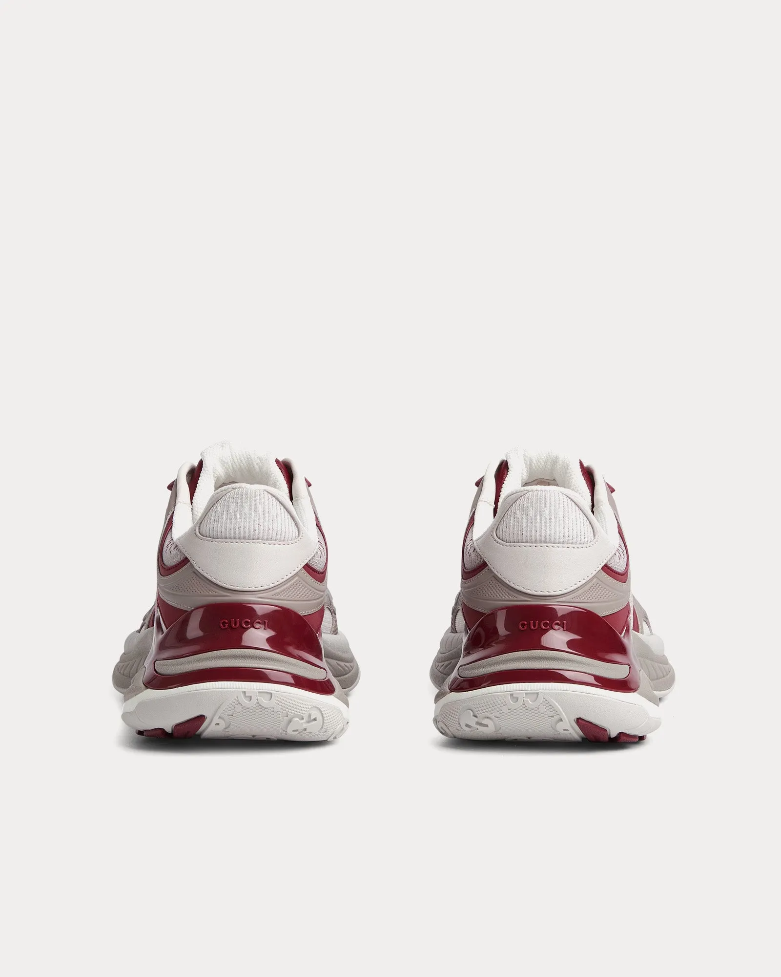 2.0 Mesh & Leather Grey / Gucci Rosso Ancora Red Low Top Sneakers