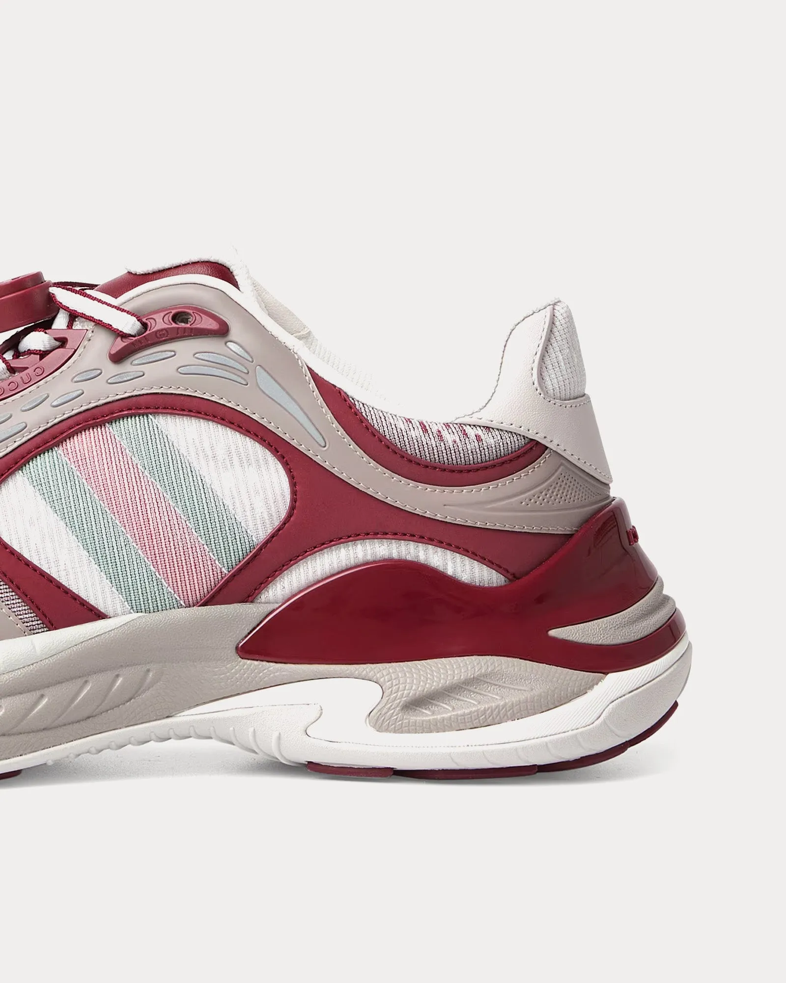 2.0 Mesh & Leather Grey / Gucci Rosso Ancora Red Low Top Sneakers