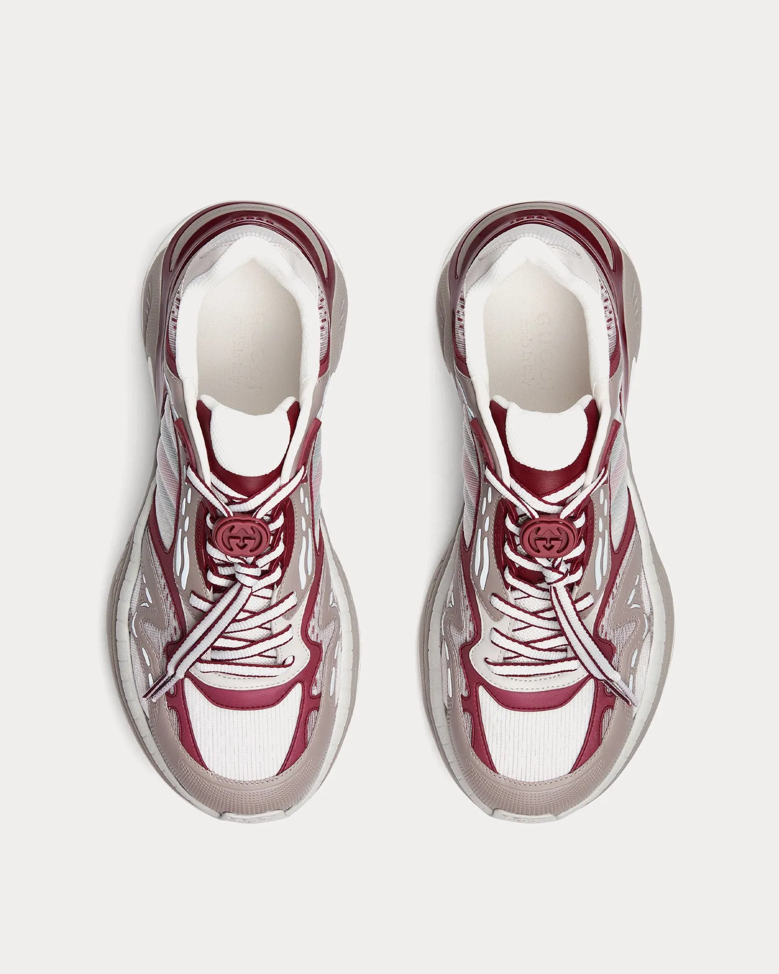 2.0 Mesh & Leather Grey / Gucci Rosso Ancora Red Low Top Sneakers