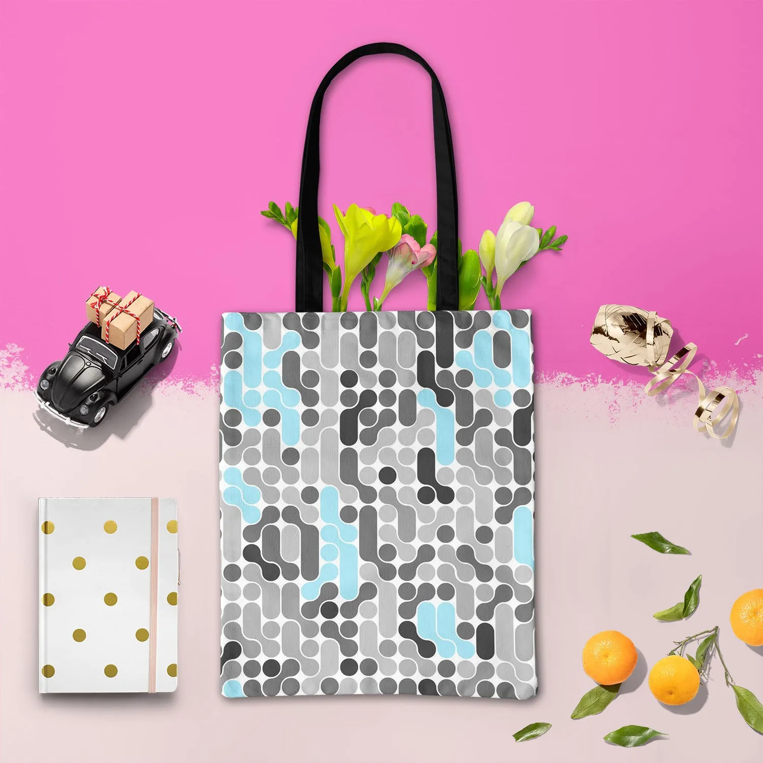 Abstract Geometric D2 Tote Bag Shoulder Purse | Multipurpose