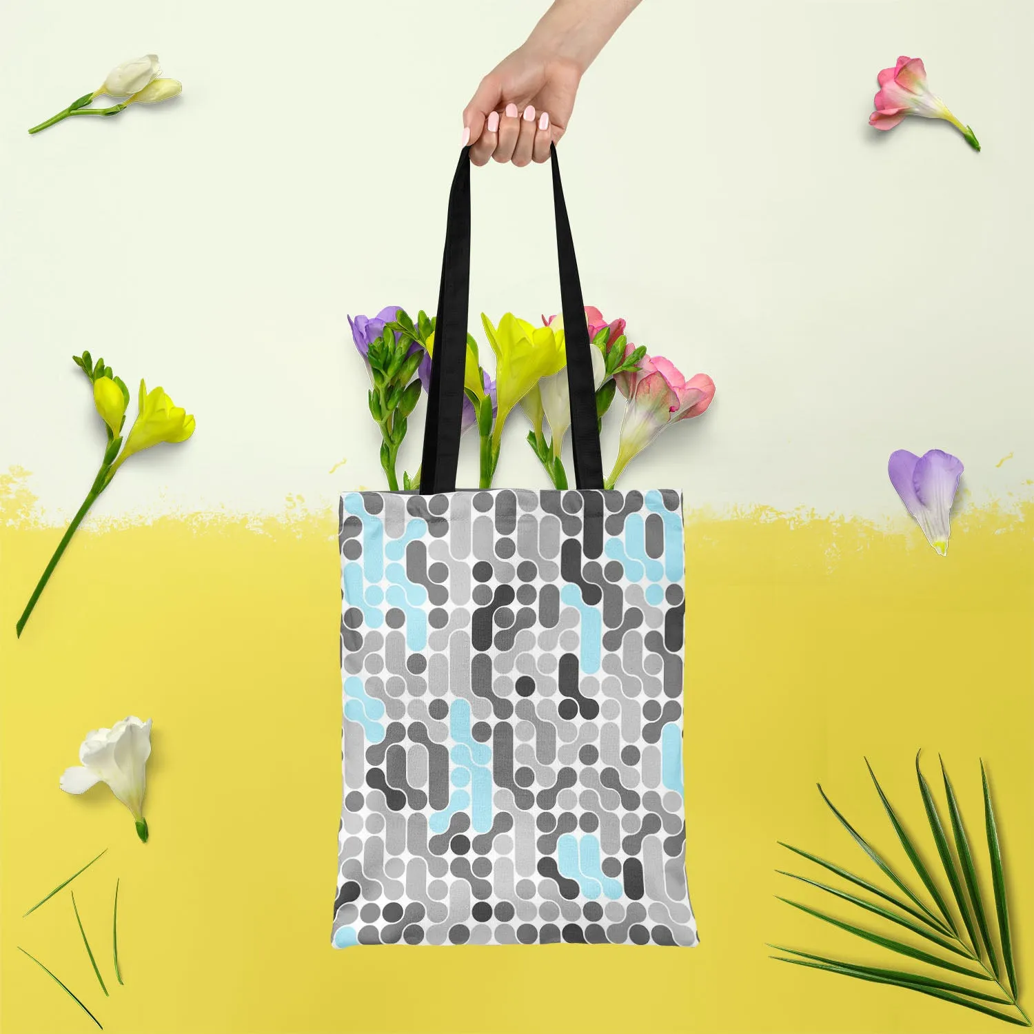 Abstract Geometric D2 Tote Bag Shoulder Purse | Multipurpose