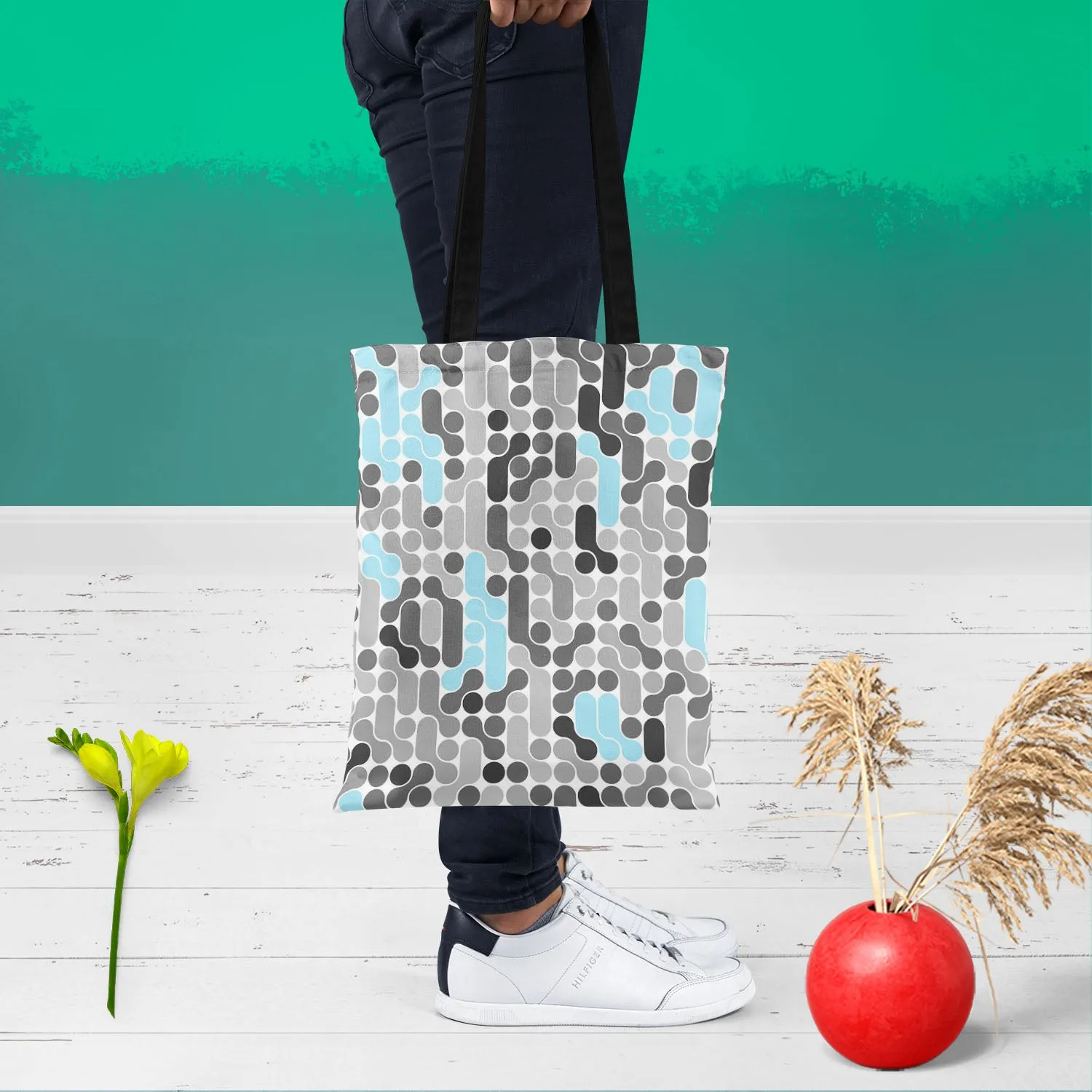 Abstract Geometric D2 Tote Bag Shoulder Purse | Multipurpose