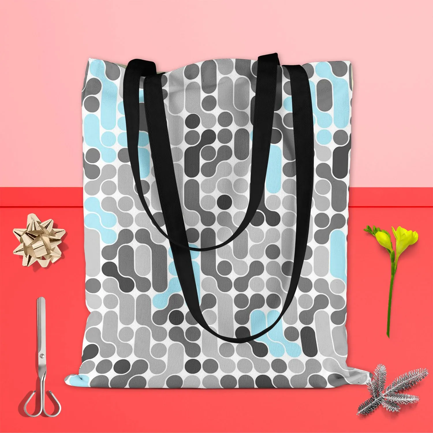 Abstract Geometric D2 Tote Bag Shoulder Purse | Multipurpose