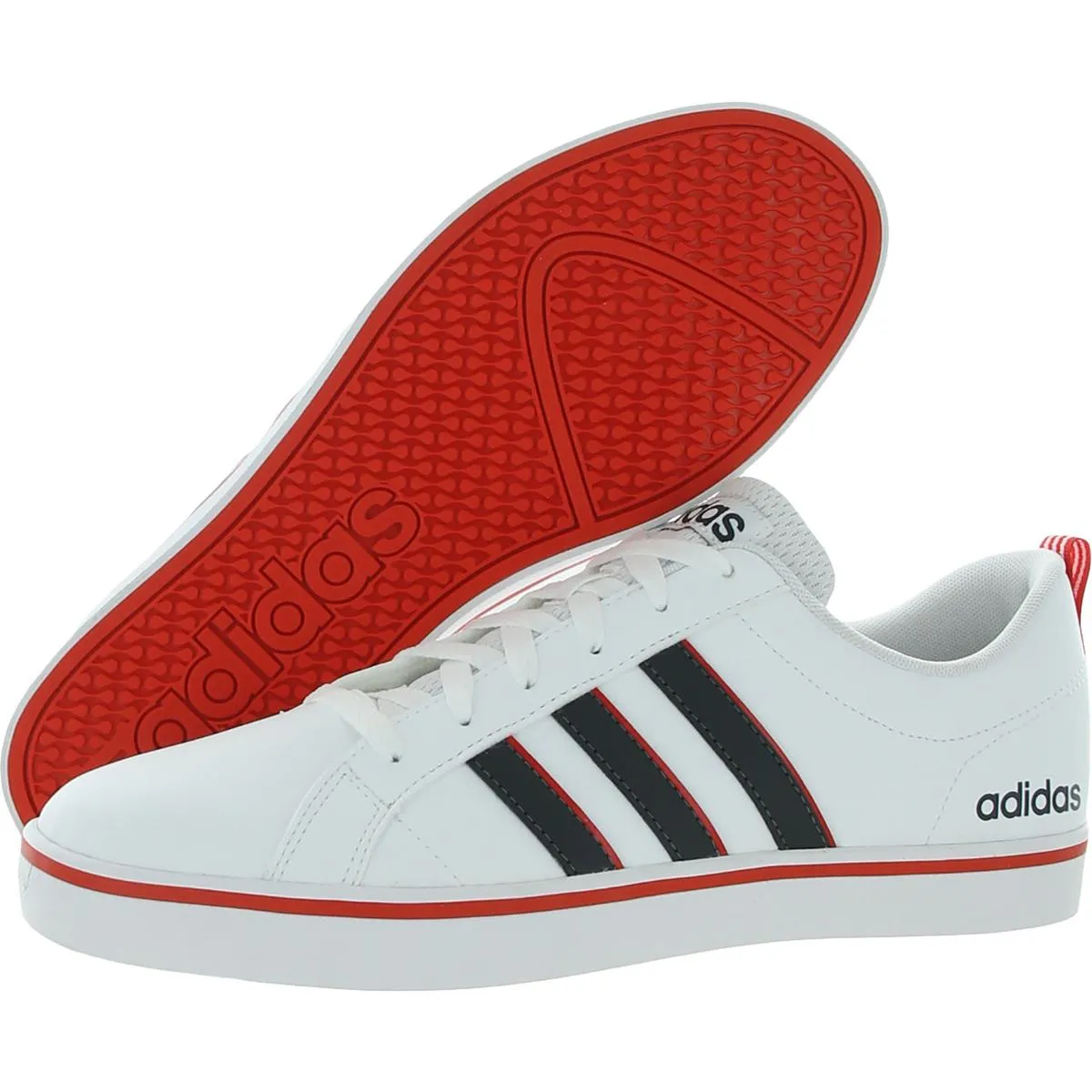 Adidas VS Pace Faux Leather Striped Athletic Lifestyle Sneakers