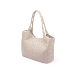Anya Woven Leather Shoulder Bag - Ivory