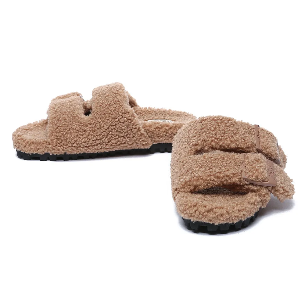 AUSTRALIAN SHEPHERD UGG Women Shearling Buckle Sandal Slides Jennie #AS2057