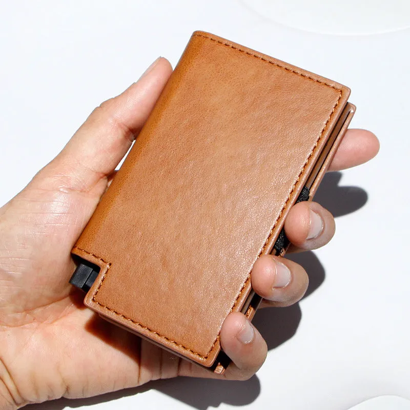 Automatic pop-up aluminum box anti-theft wallet