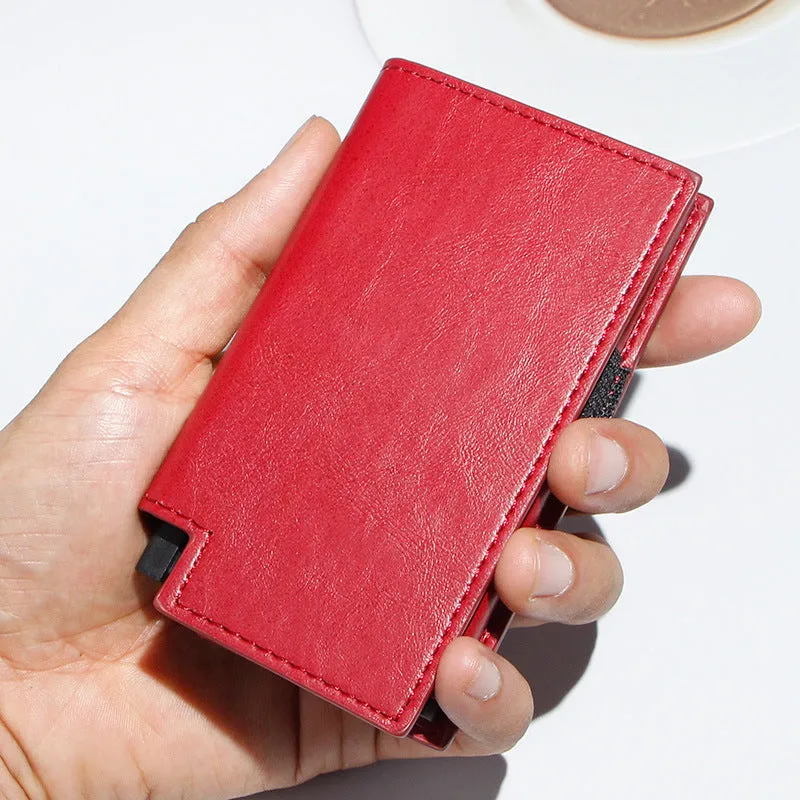 Automatic pop-up aluminum box anti-theft wallet