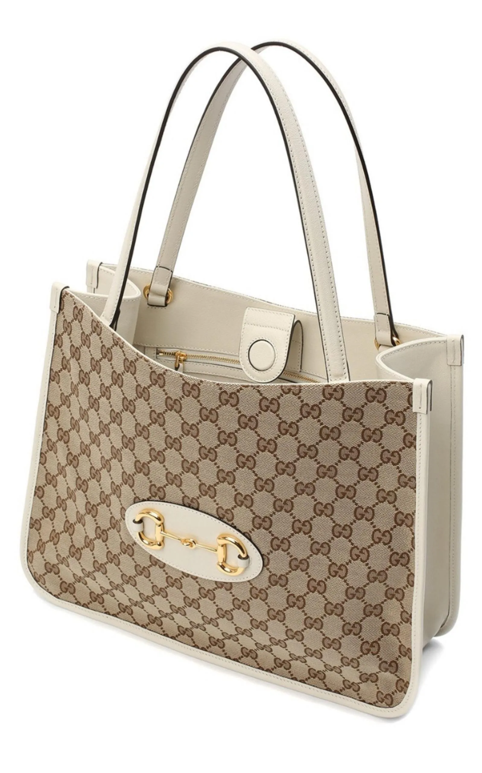 Beige 1955 Horsebit Medium Tote Bag