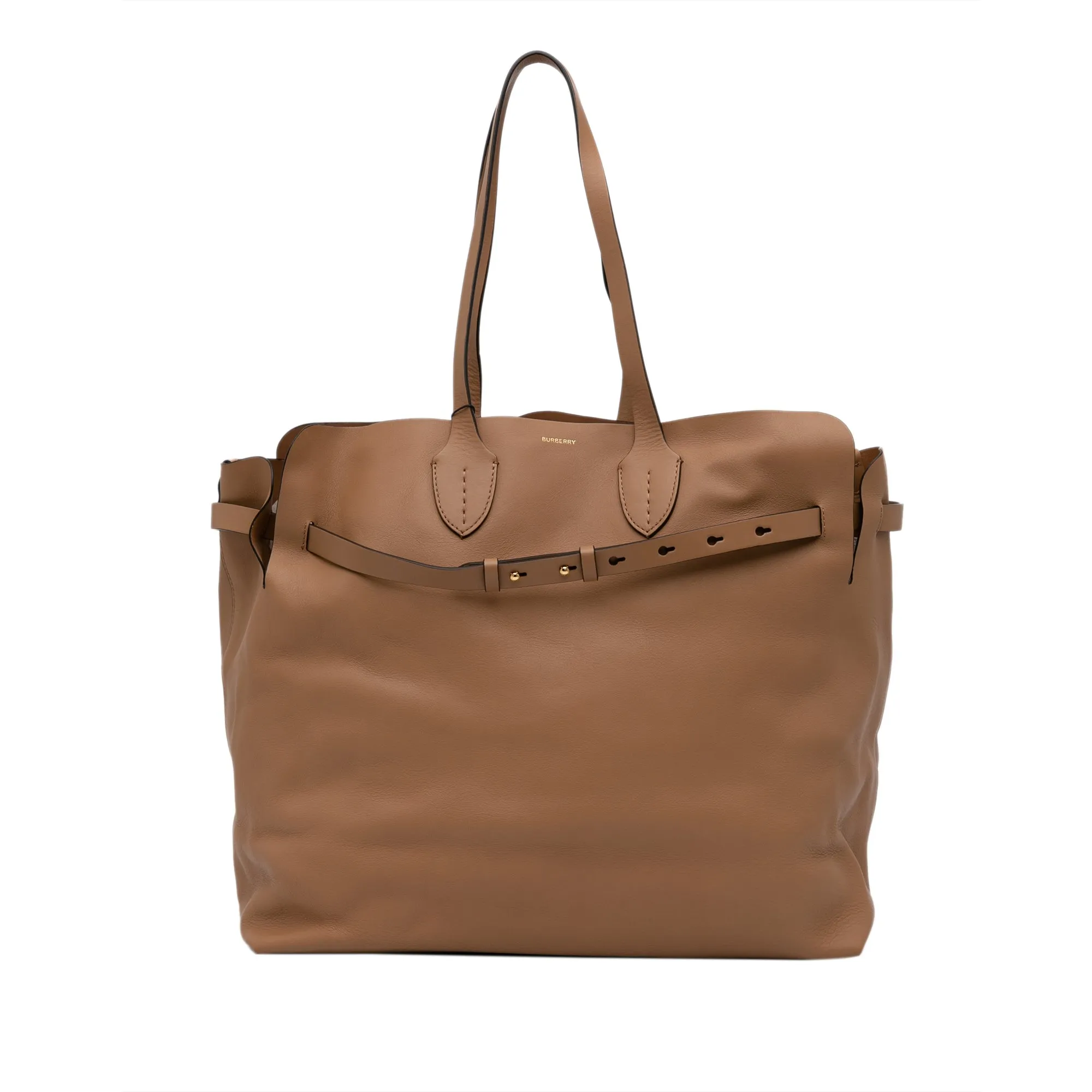 Brown Burberry Belt Soft Leather Tote