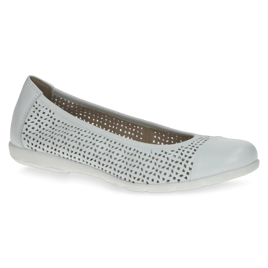 Caprice Slip On Ballerina in White