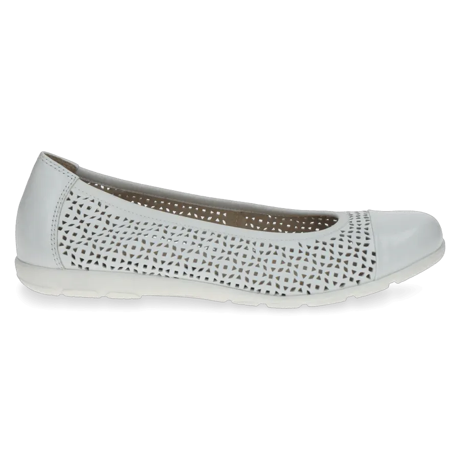 Caprice Slip On Ballerina in White