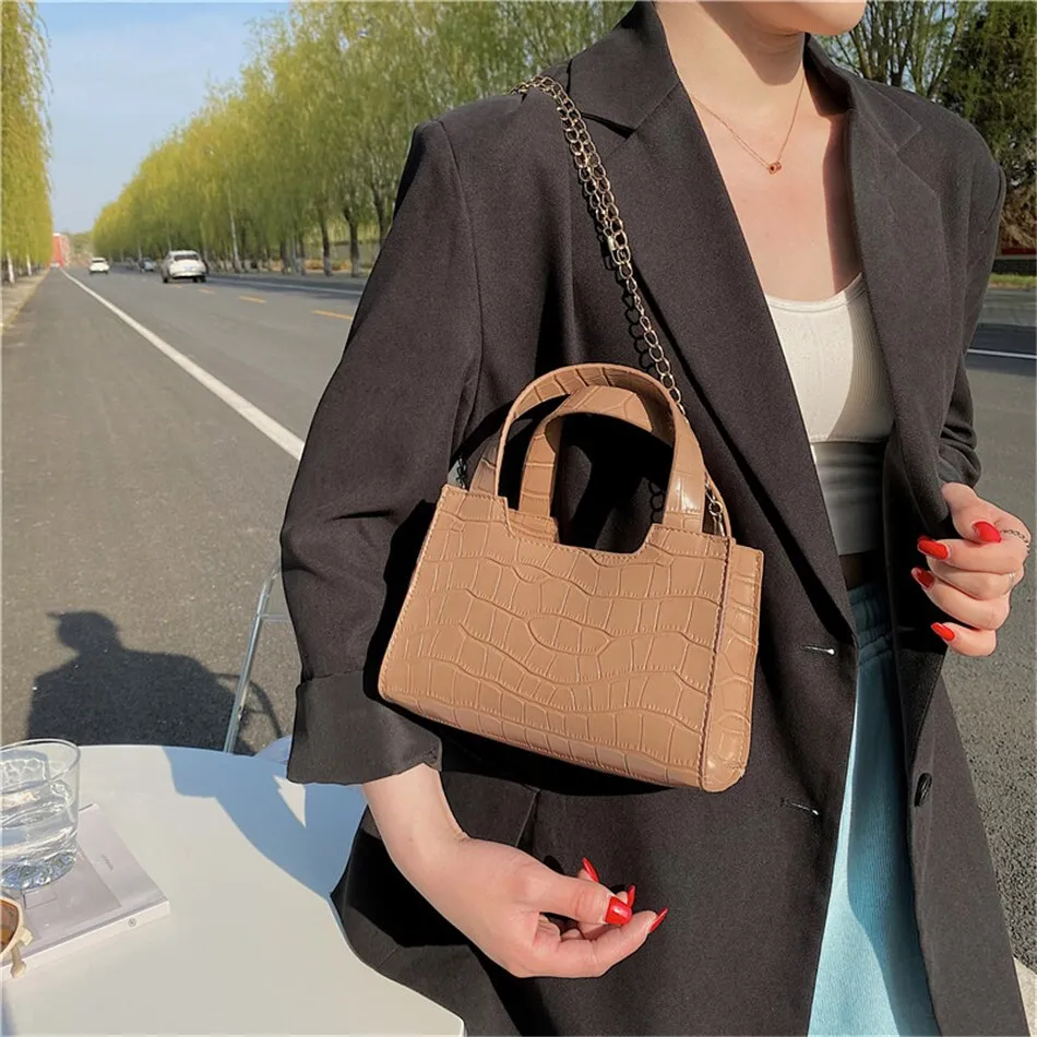Christmas Gift Fashion Stone Pattern Pu Leather Shoulder Bags for Women 2021 New Luxury Handbags Women Bags Designer Ladies Small Crossbody Bag
