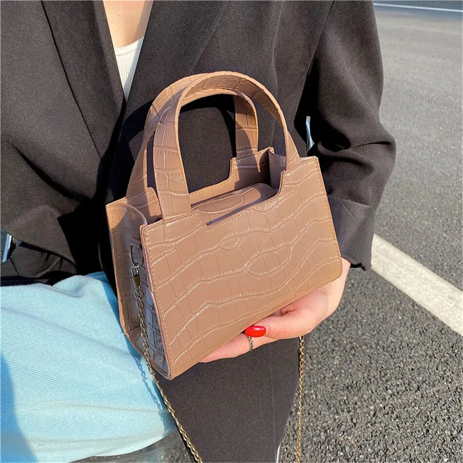 Christmas Gift Fashion Stone Pattern Pu Leather Shoulder Bags for Women 2021 New Luxury Handbags Women Bags Designer Ladies Small Crossbody Bag