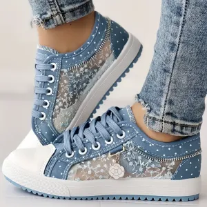 Comelyy hollowed out denim mesh shoes breathable cloth shoes