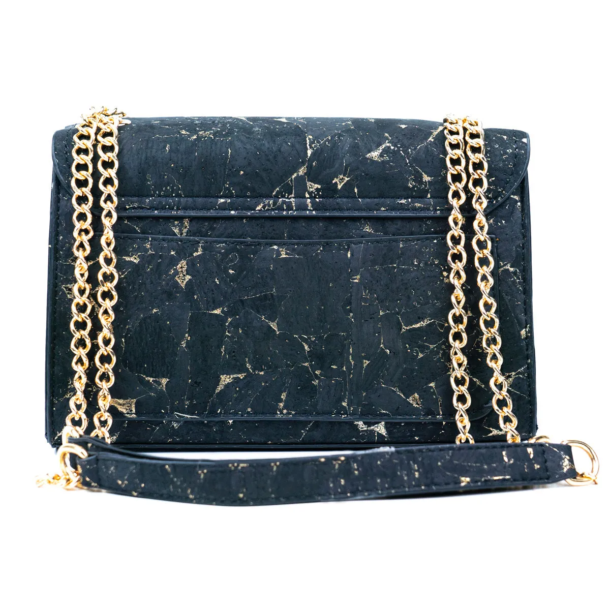 Cork Crossbody Bag with Gold Chain and Clasp
