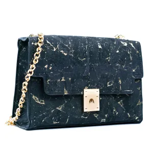 Cork Crossbody Bag with Gold Chain and Clasp