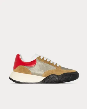 Court Panelled Multicolour Red Low Top Sneakers