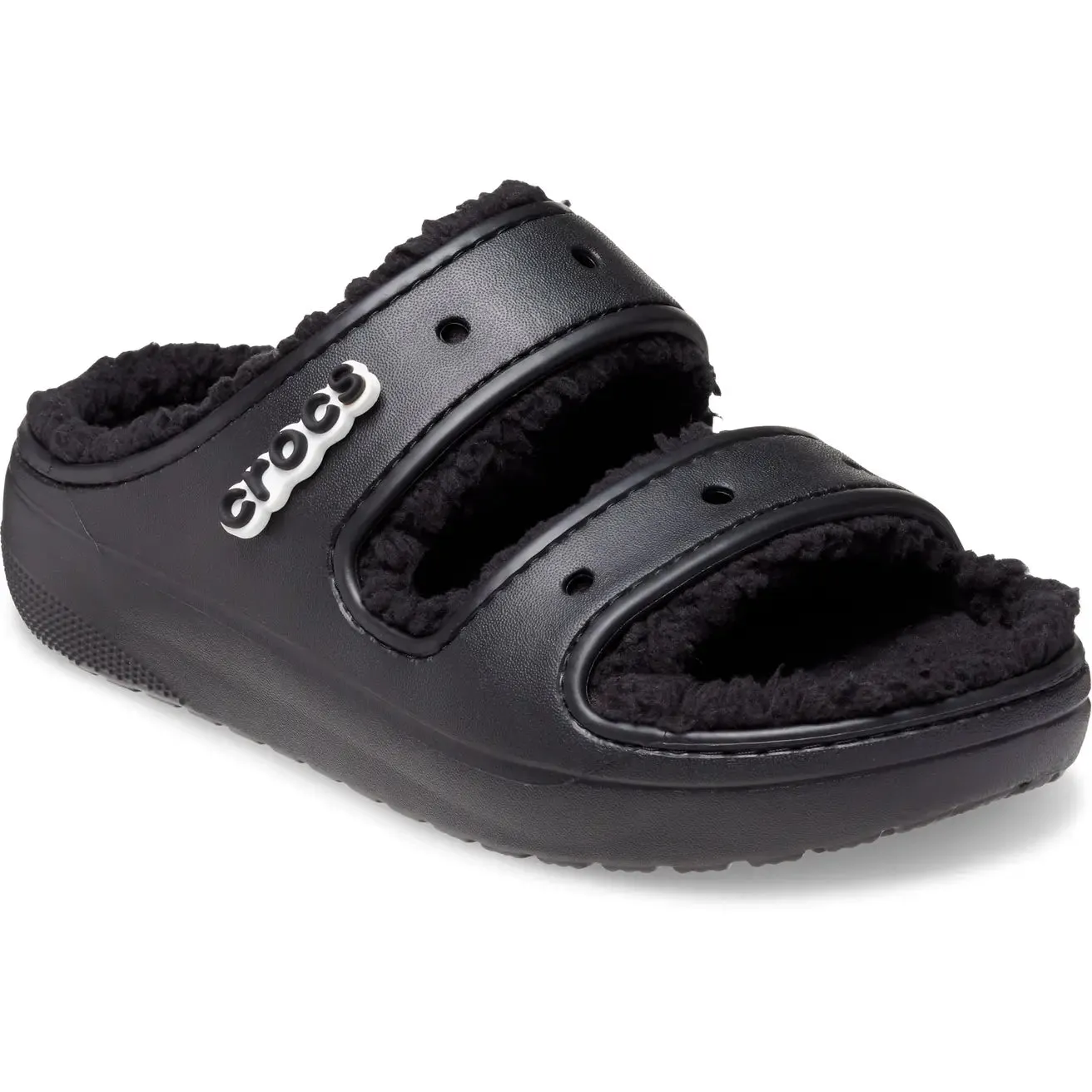 CROCS CLASSIC COZZZY SANDAL - BLACK/BLACK