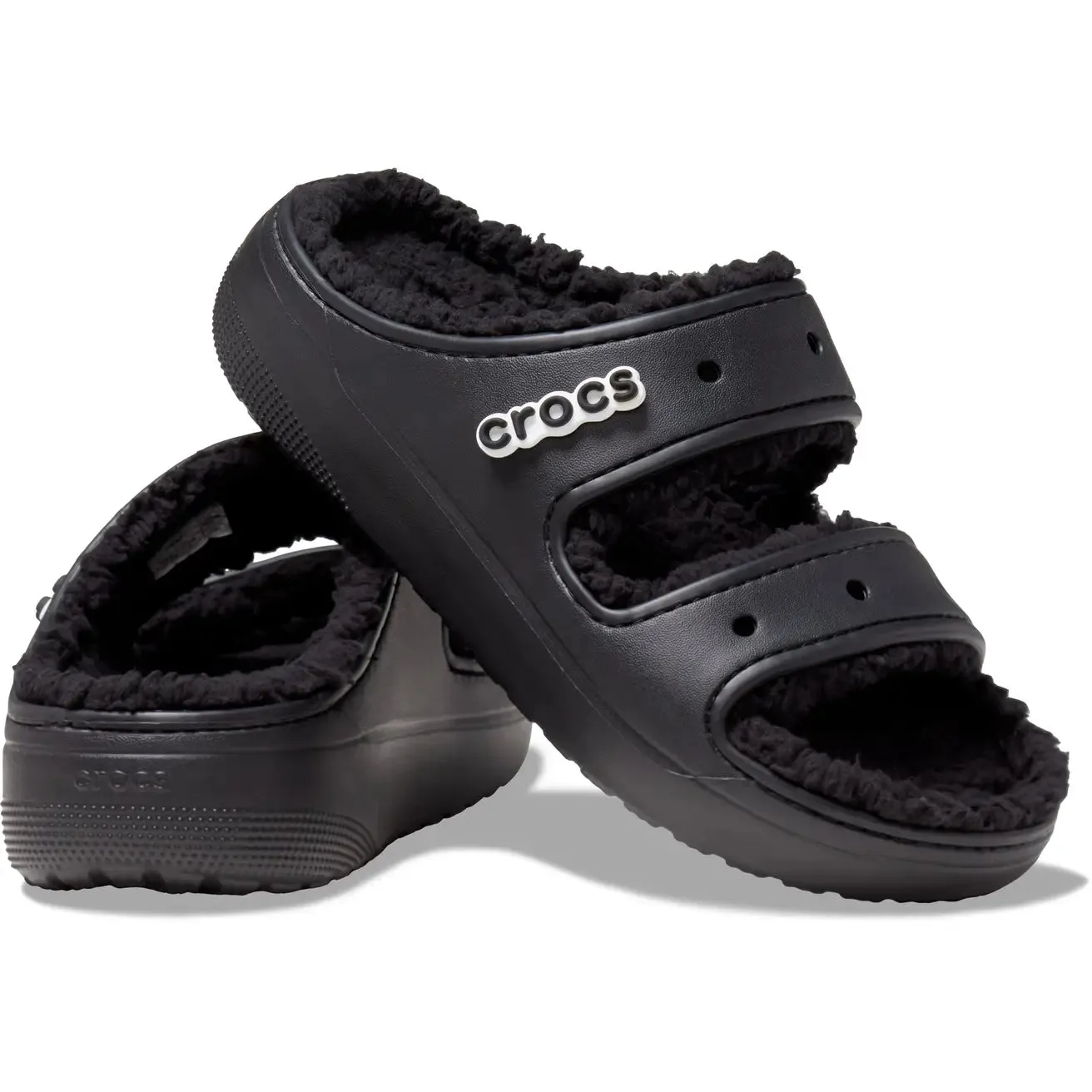 CROCS CLASSIC COZZZY SANDAL - BLACK/BLACK