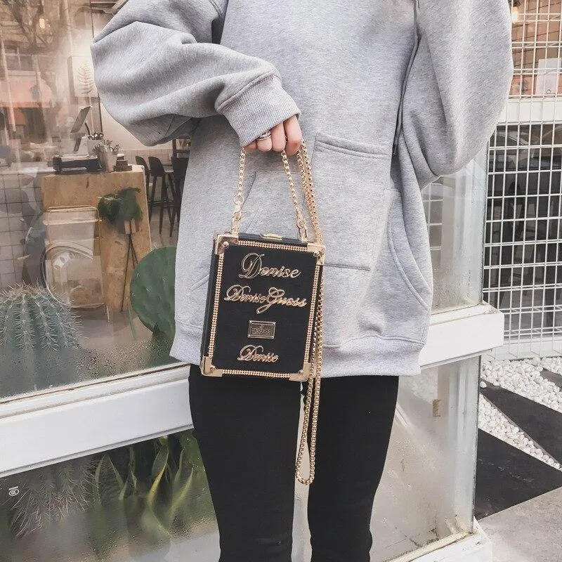 Designer Leather Metal Small Crossbody Bag