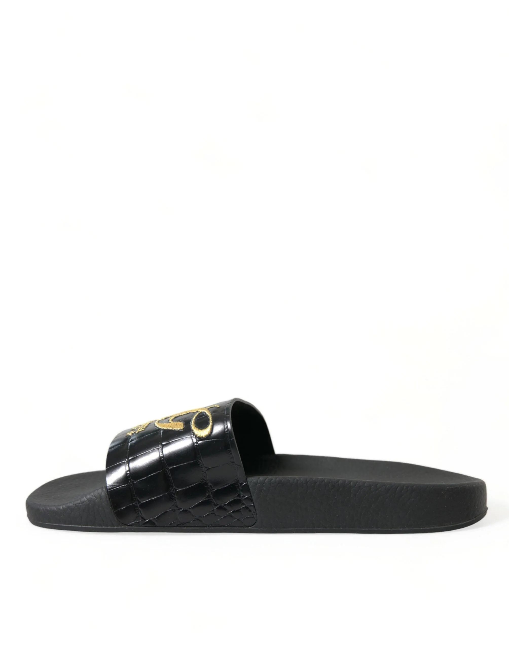 Dolce & Gabbana Black Luxury Hotel Beachwear Sandals Shoes