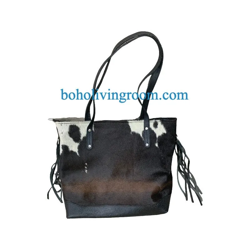 Double Sided Real Cowhide Shoulder Purse