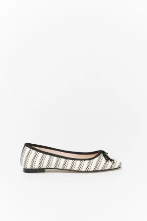 Fantasy Raffia Ballerina Flats - Black