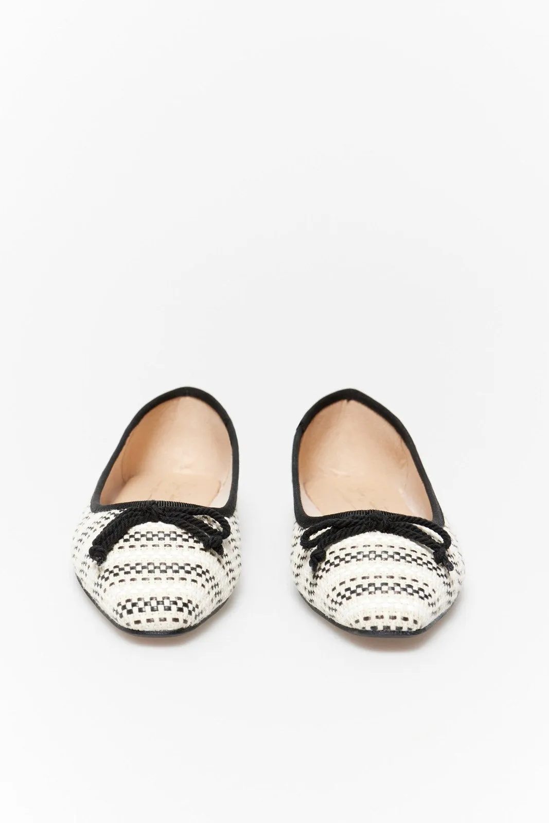 Fantasy Raffia Ballerina Flats - Black