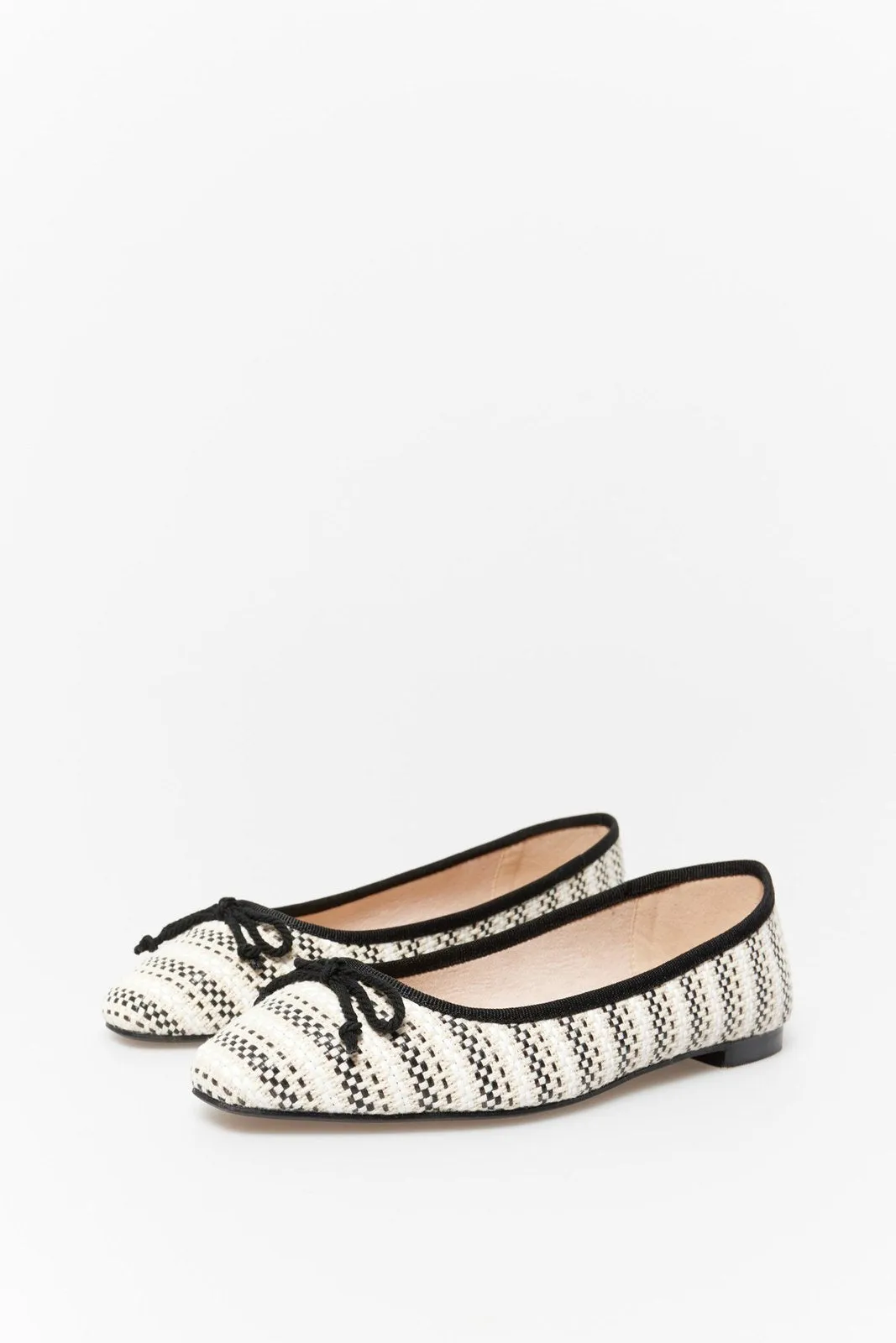 Fantasy Raffia Ballerina Flats - Black
