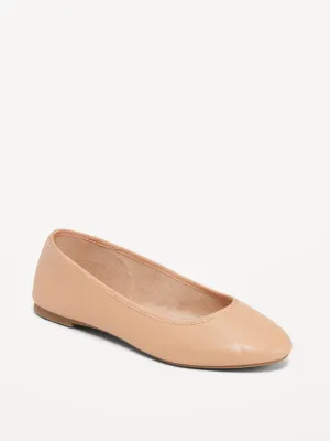 Faux-Leather Ballet Flats For Women