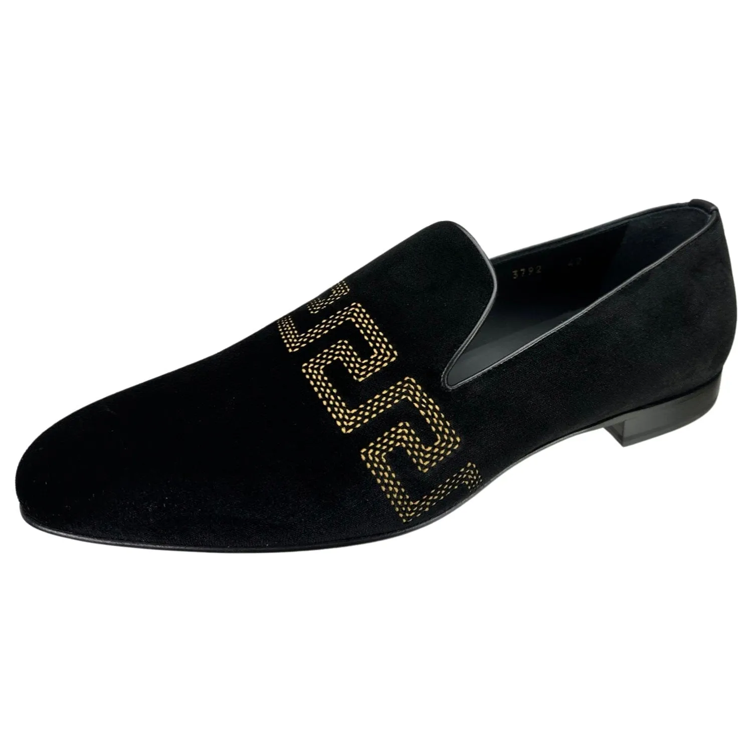 Formal Velvet Tuxedo Shoes Greek Key Velvet Pump