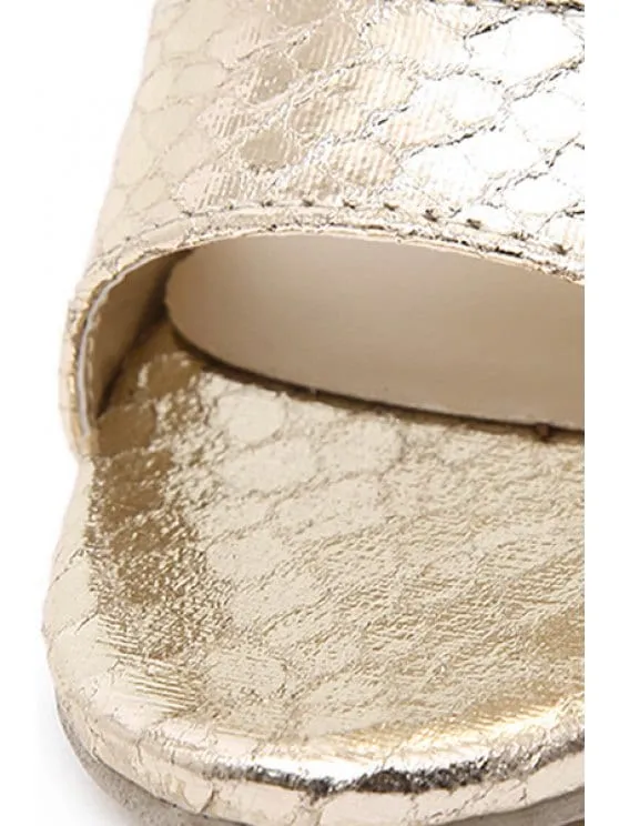 Gorgeous Metallic Color Stiletto Heel Slippers