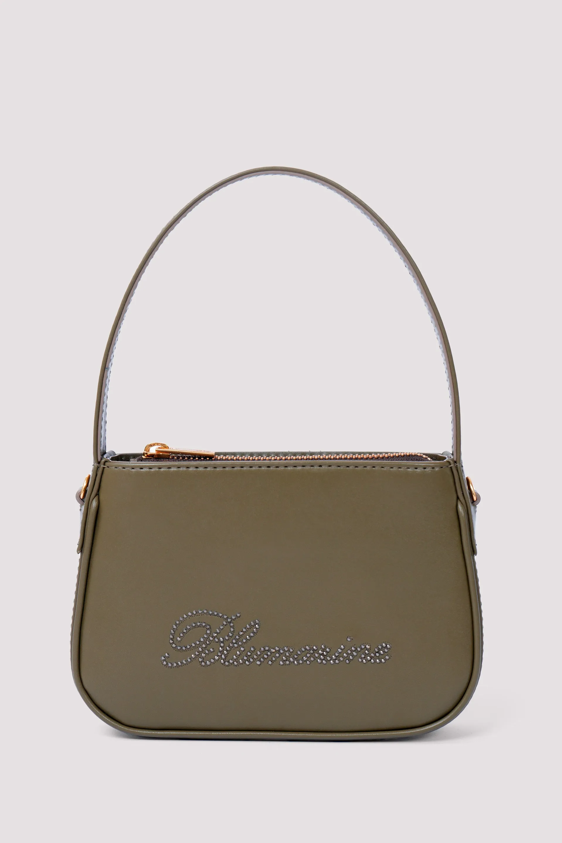 Green Rhinestone Logo Mini Bag