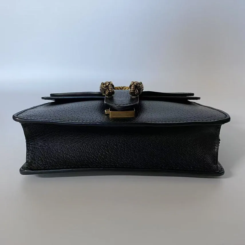 Gucci Dionysus Black Leather Mini Shoulder Bag