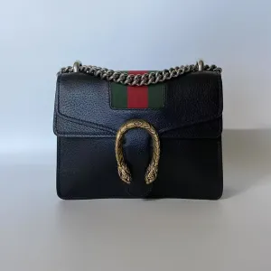 Gucci Dionysus Black Leather Mini Shoulder Bag