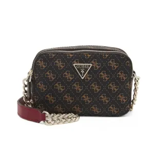 GUESS Noelle Crossbody Camera Monogram Bag - BRN