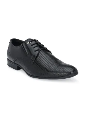 Hitz Men's Black Synthetic Lace-up Formal Shoes