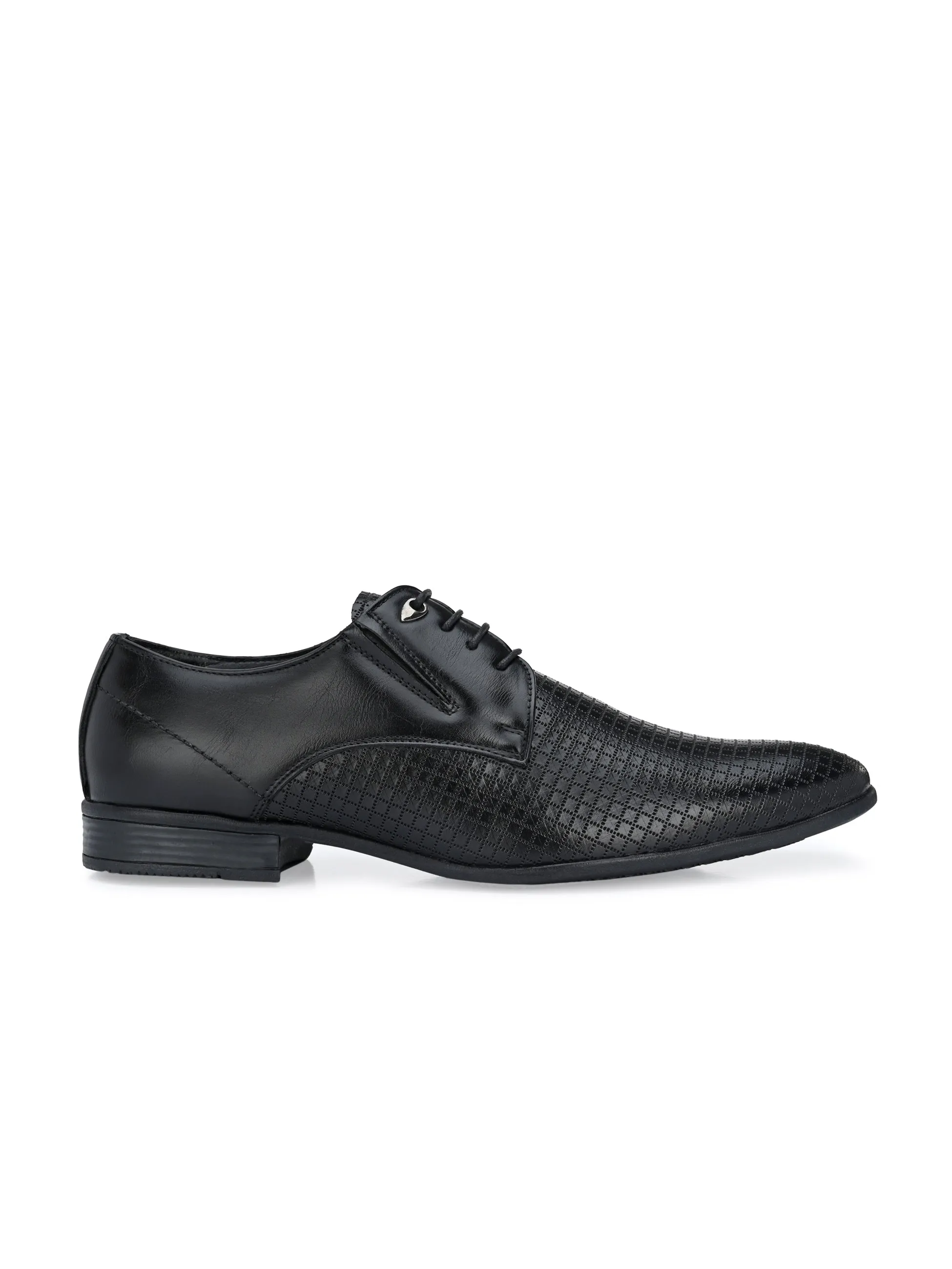 Hitz Men's Black Synthetic Lace-up Formal Shoes