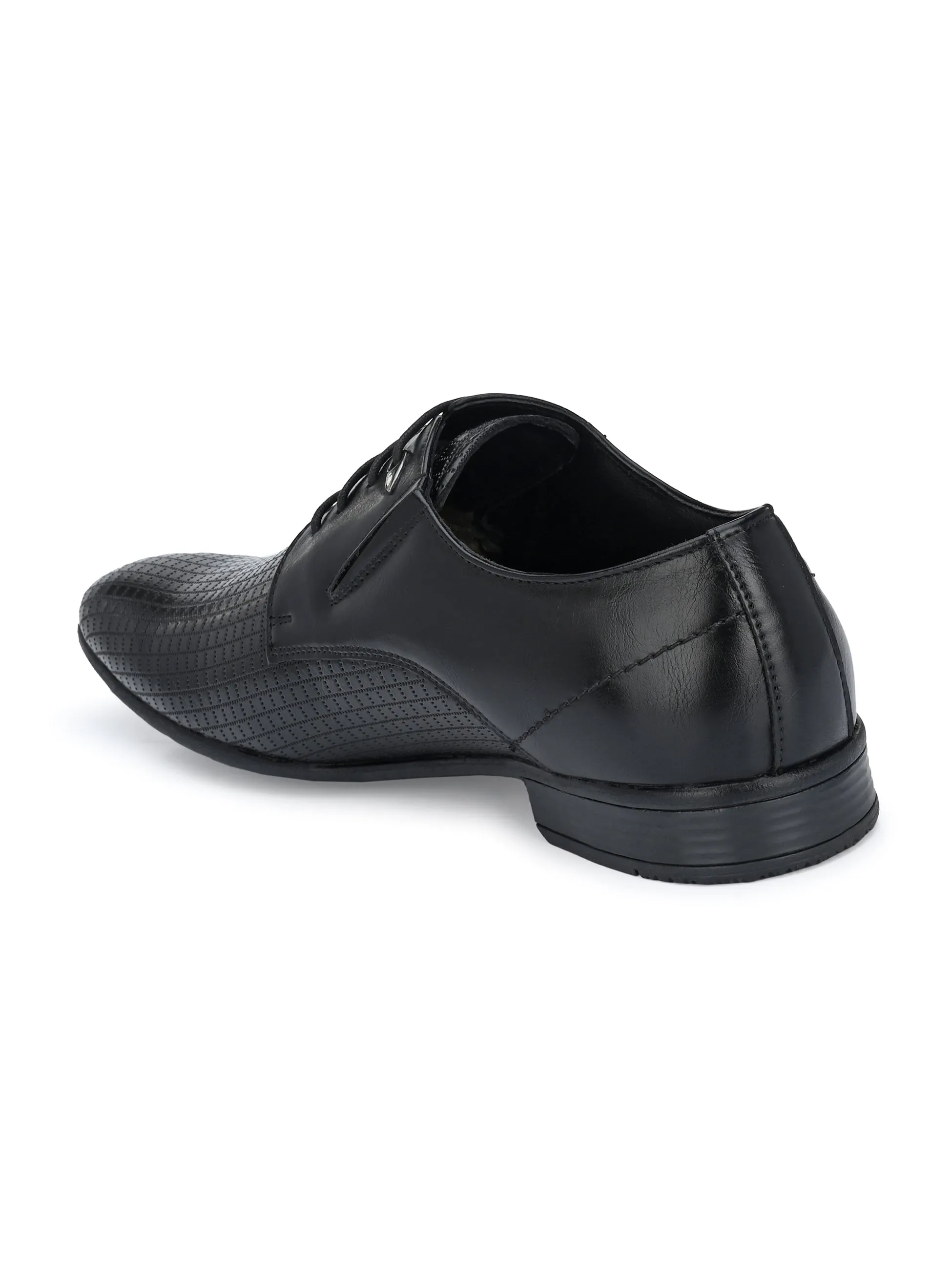 Hitz Men's Black Synthetic Lace-up Formal Shoes