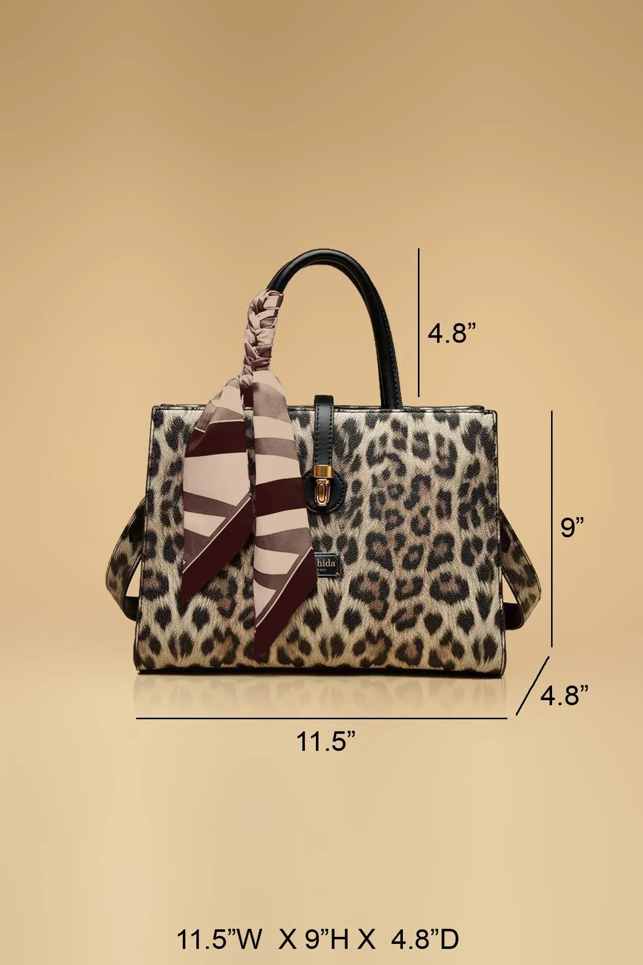 Jaguar Print Sling Bag With Satin Ribbon