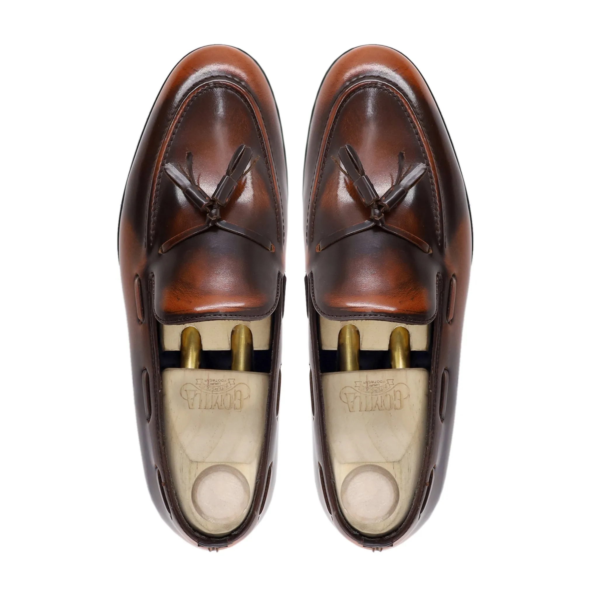 Kawena - Burnished Tan Box Leather High Shine Loafer