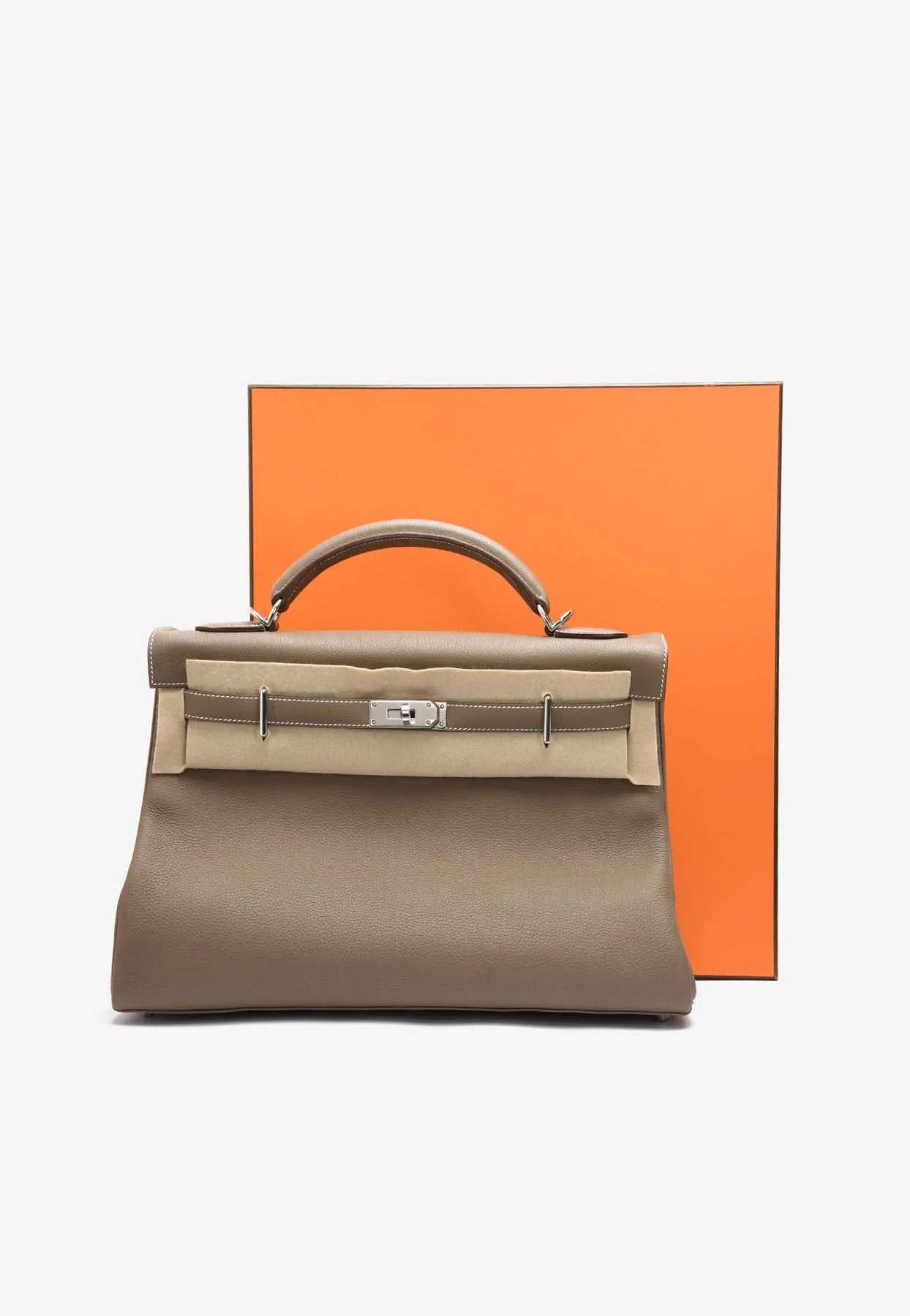 Kelly Maxi 42 in Etoupe Togo with Palladium Hardware