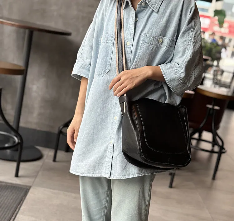 Ladies Cowhide Crossbody Purse Womens Leather Shoulder Bag