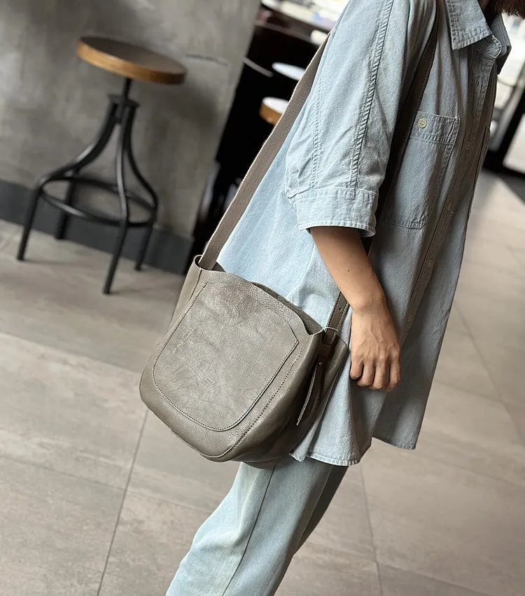 Ladies Cowhide Crossbody Purse Womens Leather Shoulder Bag