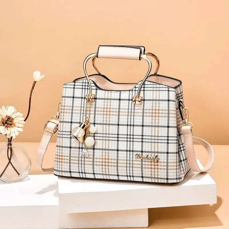 Lady Glams Fashion Handbag - Women’s Faux Leather Crossbody Bag with Adjustable Strap and Top Handle