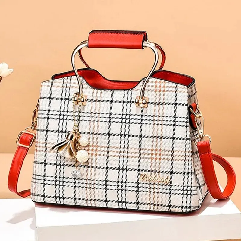 Lady Glams Fashion Handbag - Women’s Faux Leather Crossbody Bag with Adjustable Strap and Top Handle