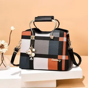 Lady Glams Fashion Handbag - Women’s Faux Leather Crossbody Bag with Adjustable Strap and Top Handle
