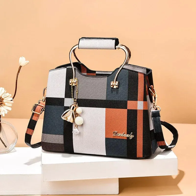 Lady Glams Fashion Handbag - Women’s Faux Leather Crossbody Bag with Adjustable Strap and Top Handle