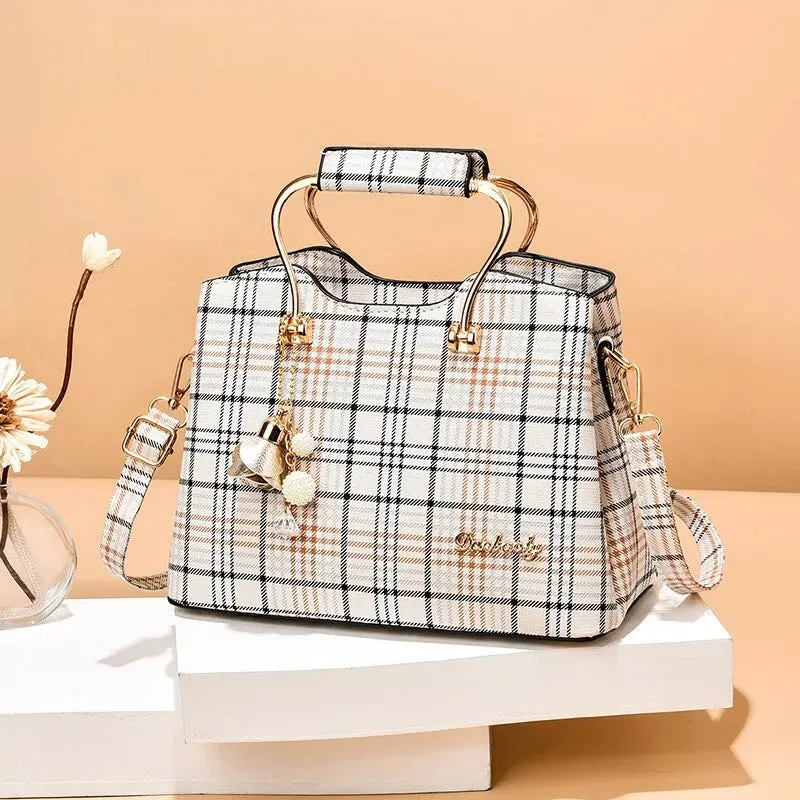 Lady Glams Fashion Handbag - Women’s Faux Leather Crossbody Bag with Adjustable Strap and Top Handle